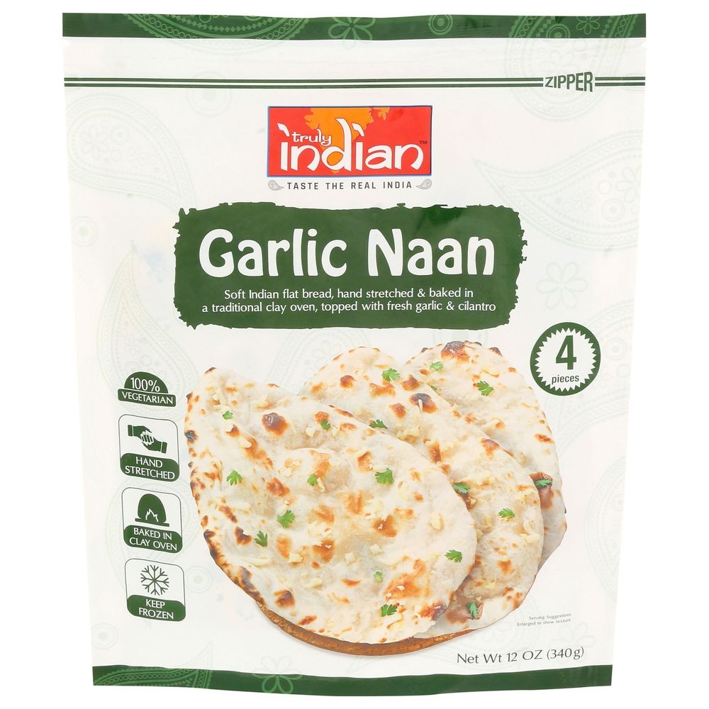 Truly Indian Tandoori Garlic Naan, 12 Ounce -- 6 per case