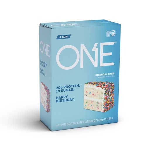 One Birthday Cake Bar- 4 count per pack -- 6 packs per case