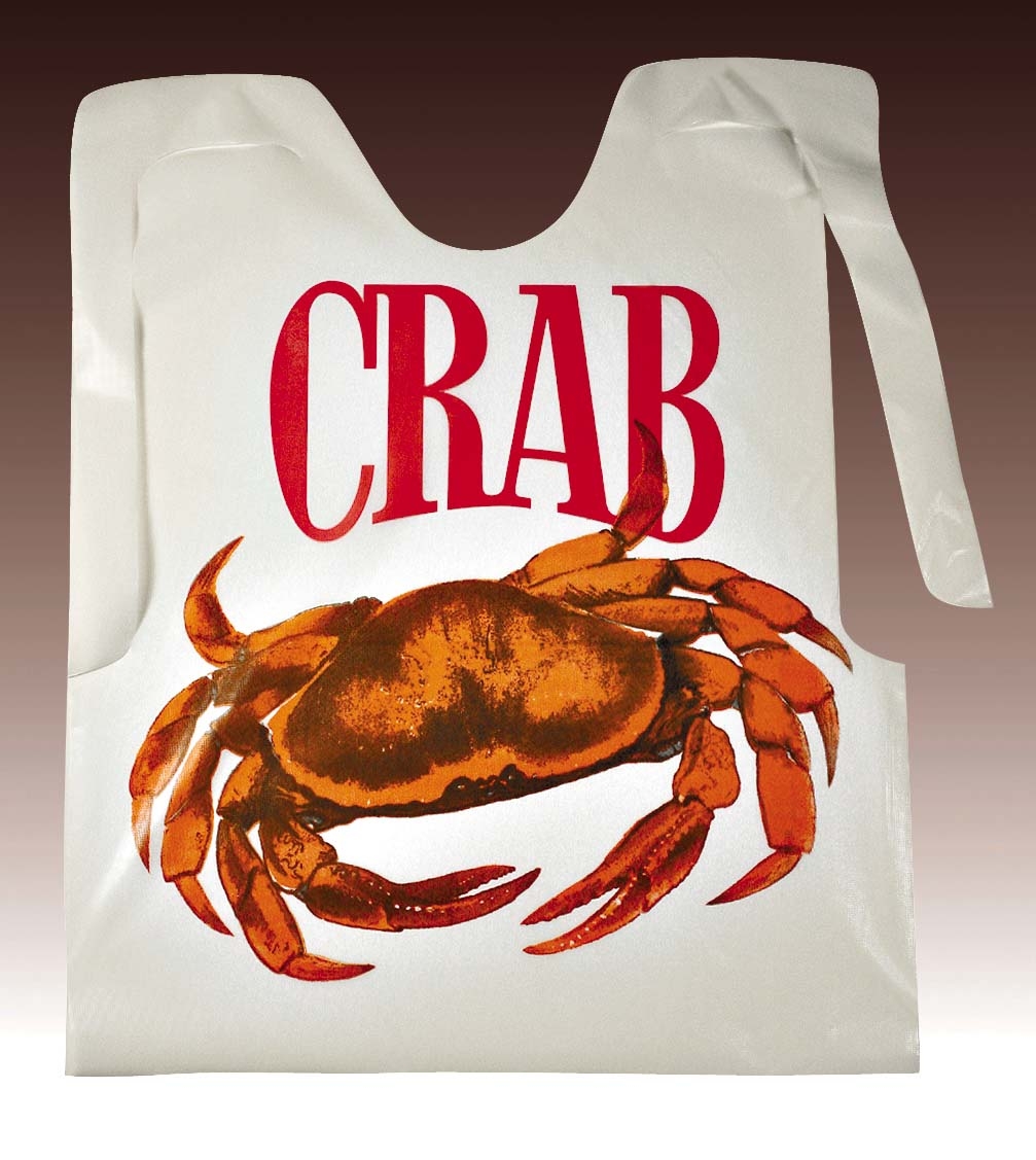 Cellucap Deluxe Poly Adult Bib - Printed Crab Style, 15 1/2 x 20 inch -- 500 per case.