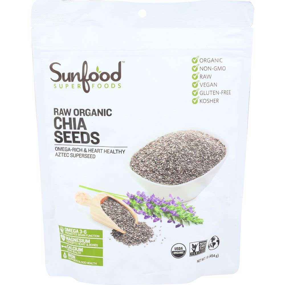 Sunfood Organic Raw Chia Seed, 1 Pound