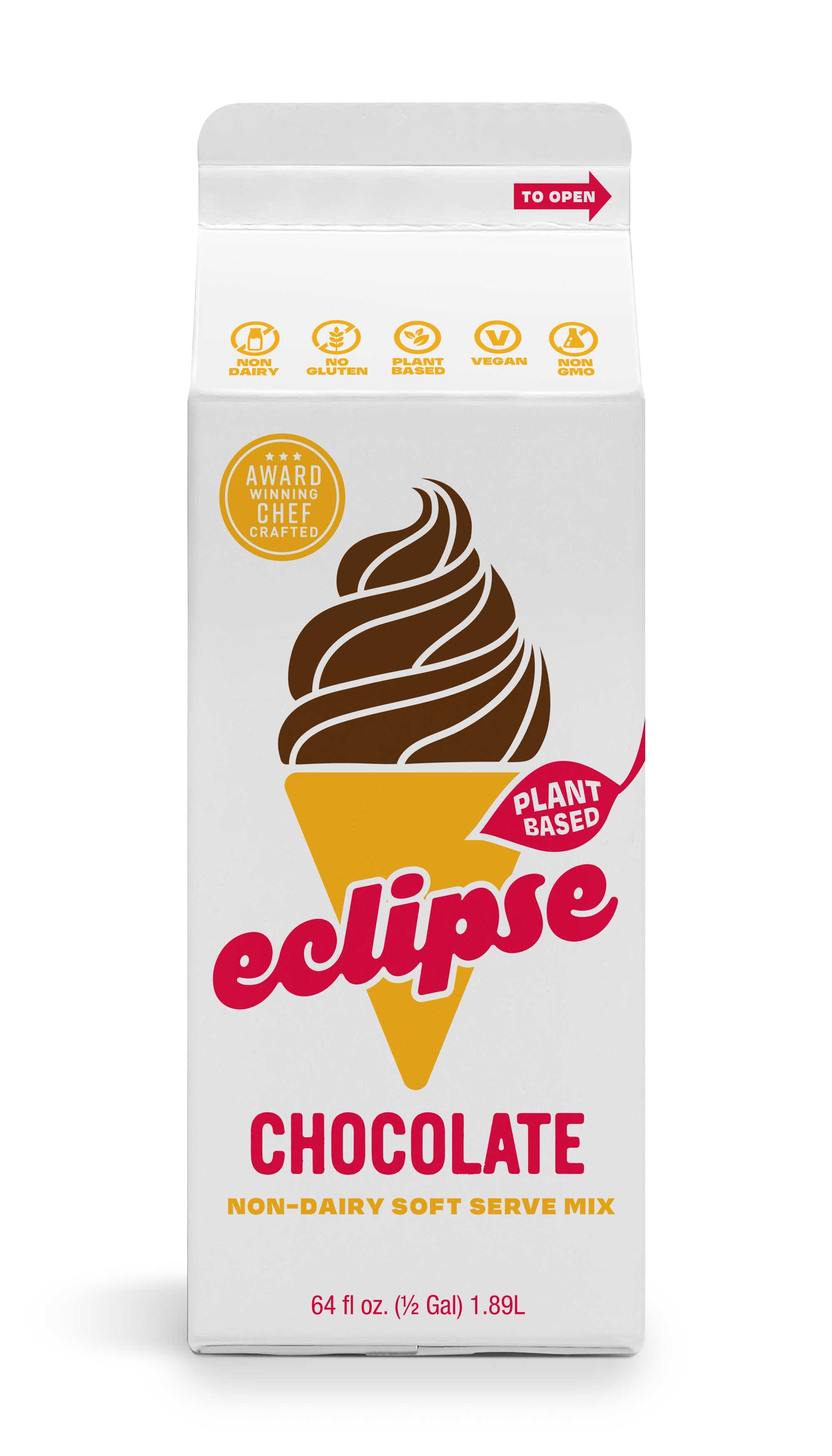 Eclipse Non-Dairy Chocolate Soft Serve Mix, 64 Fluid Ounce -- 6 per case