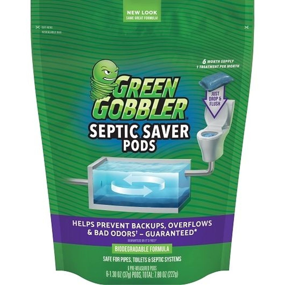 Green Gobbler Septic Saver Pods, 7.8 Ounce -- 6 per case