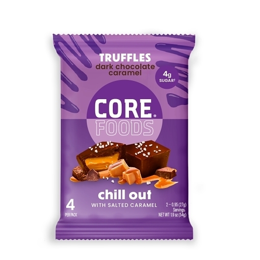 Core Foods Dark Chocolate Caramel Truffles, 0.13 Pound -- 14 per case