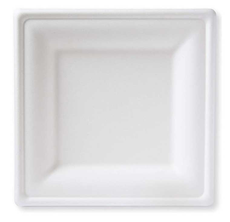 Responsible Products No-PFAS Added Square Compostable Molded Fiber Plate, 6 inch -- 1000 per case