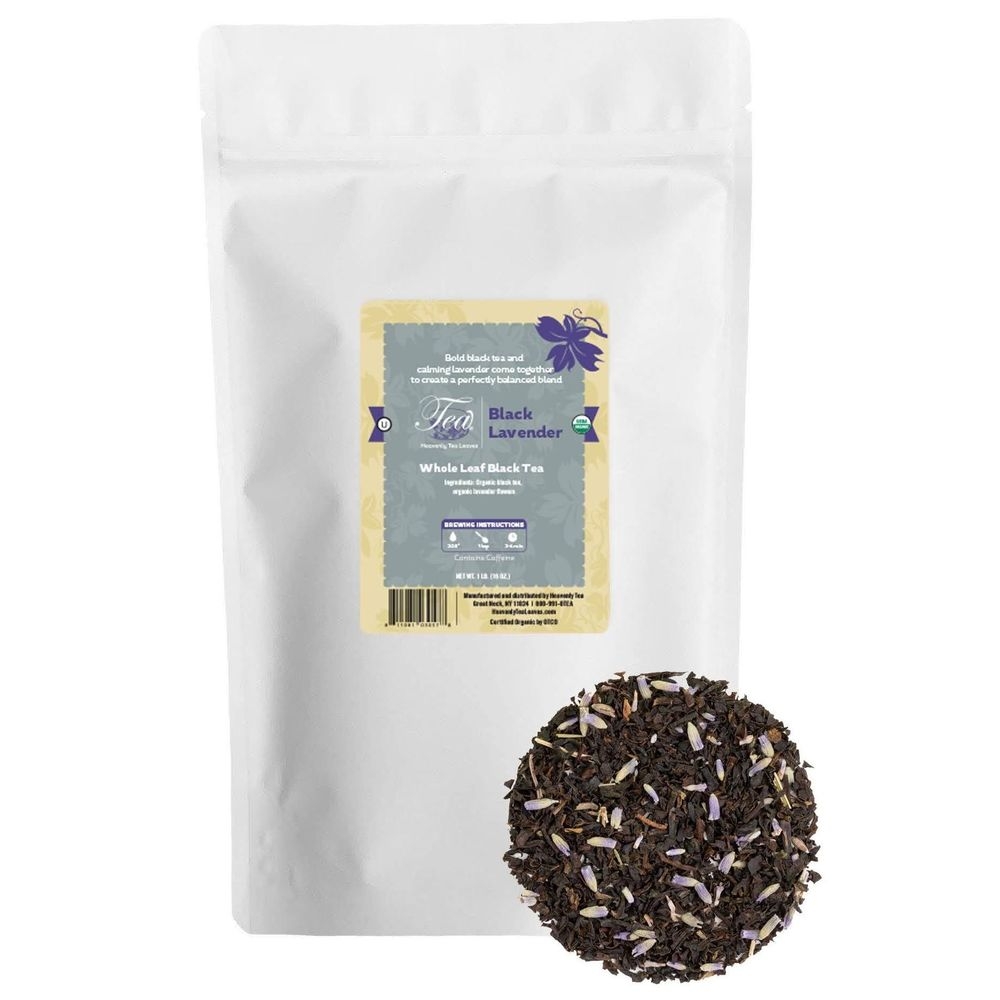 Heavenly Tea Leaves Organic Black Lavender Loose Leaf Black Tea, 16 Ounce