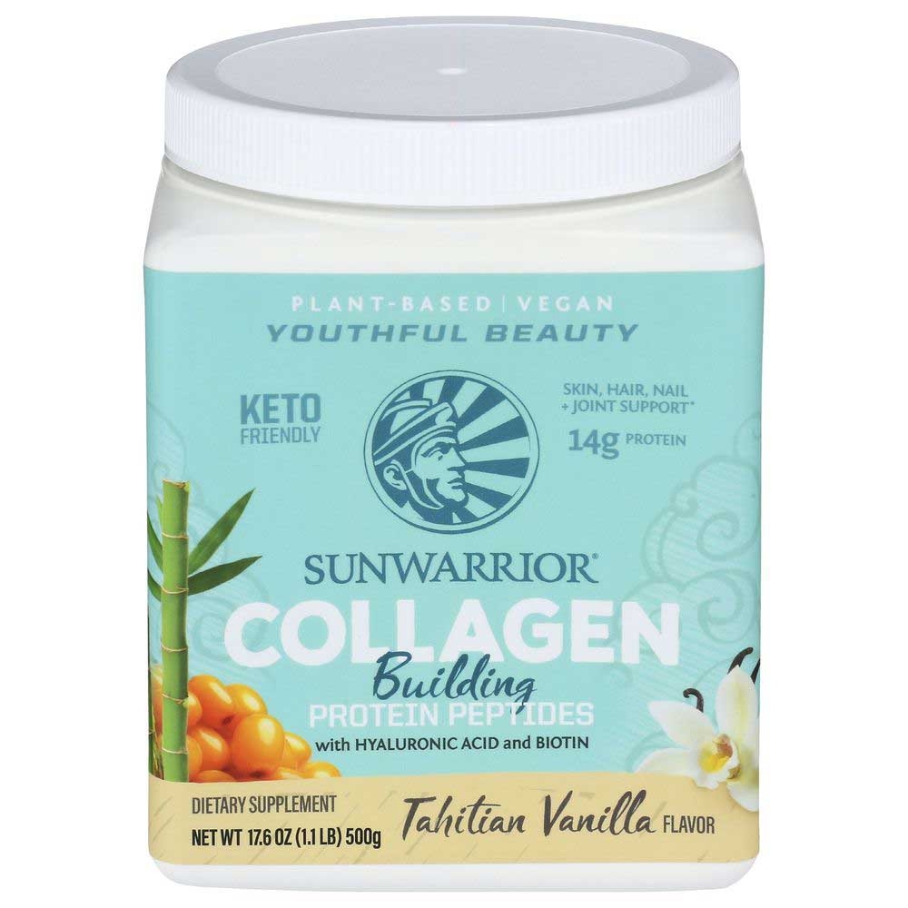 Sunwarrior Tahitian Vanilla Collagen Building Protein Peptides Dietary Supplement, 17.6 Ounce