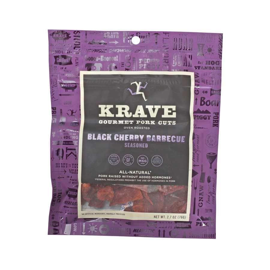 Krave Black Cherry Barbecue Gourmet Pork Cut, 2.7 ounce -- 8 per case.