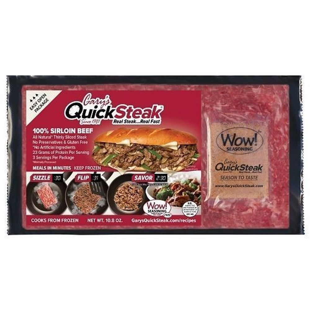 Garys Quicksteak 100 Percent Sirloin Beef, 10.8 Ounce -- 15 per case