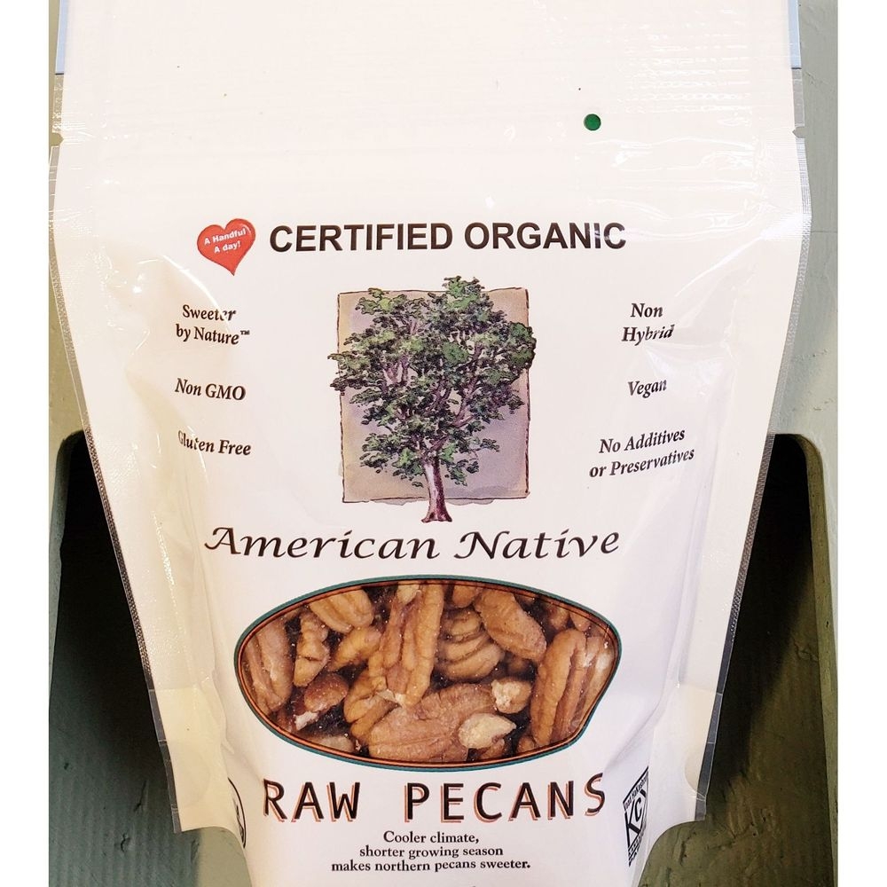 American Native Certified Organic Missouri Pecans - Fancy Halves, 6 Ounce bag -- 24 per case