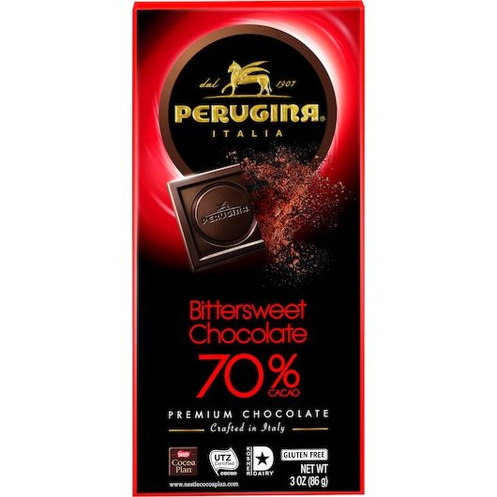 Perugina 70 Percent Cacao Bittersweet Chocolate Bar, 3 Ounce -- 12 per case