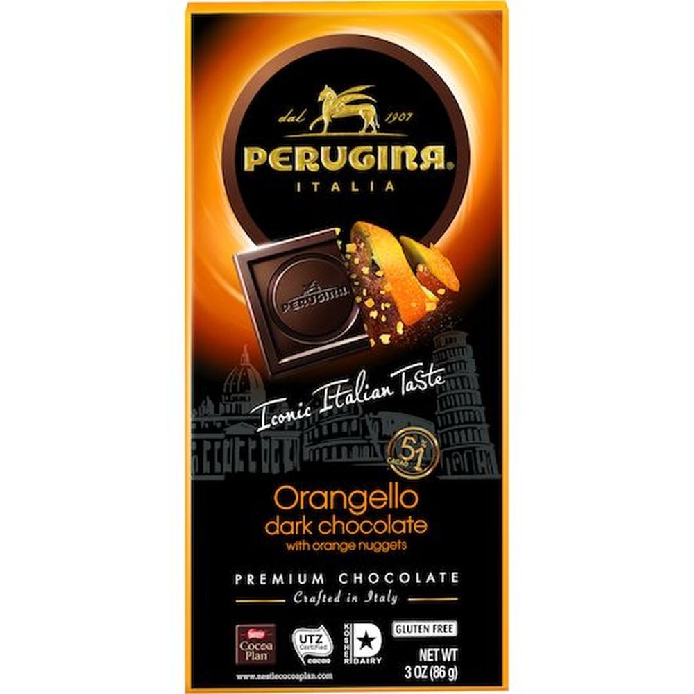 Perugina Dark Chocolate Orangello Bar, 3 Ounce -- 12 per case