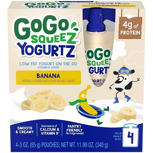 Materne GoGo Squeez Banana Yogurt, 12 Ounce -- 12 per case.