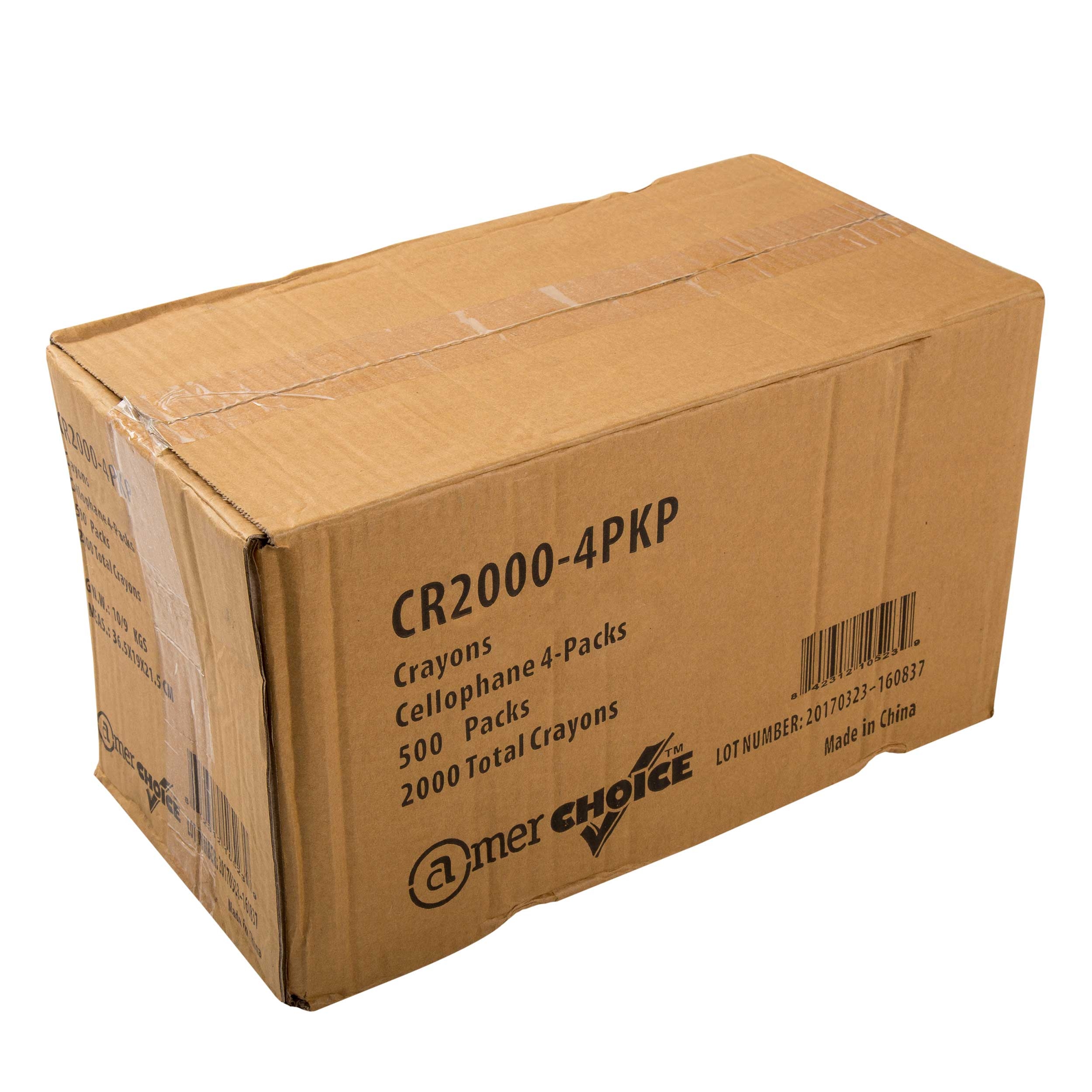 Amerchoice Cellophane Yellow Red Green Blue Round Crayon -- 2000 per case.