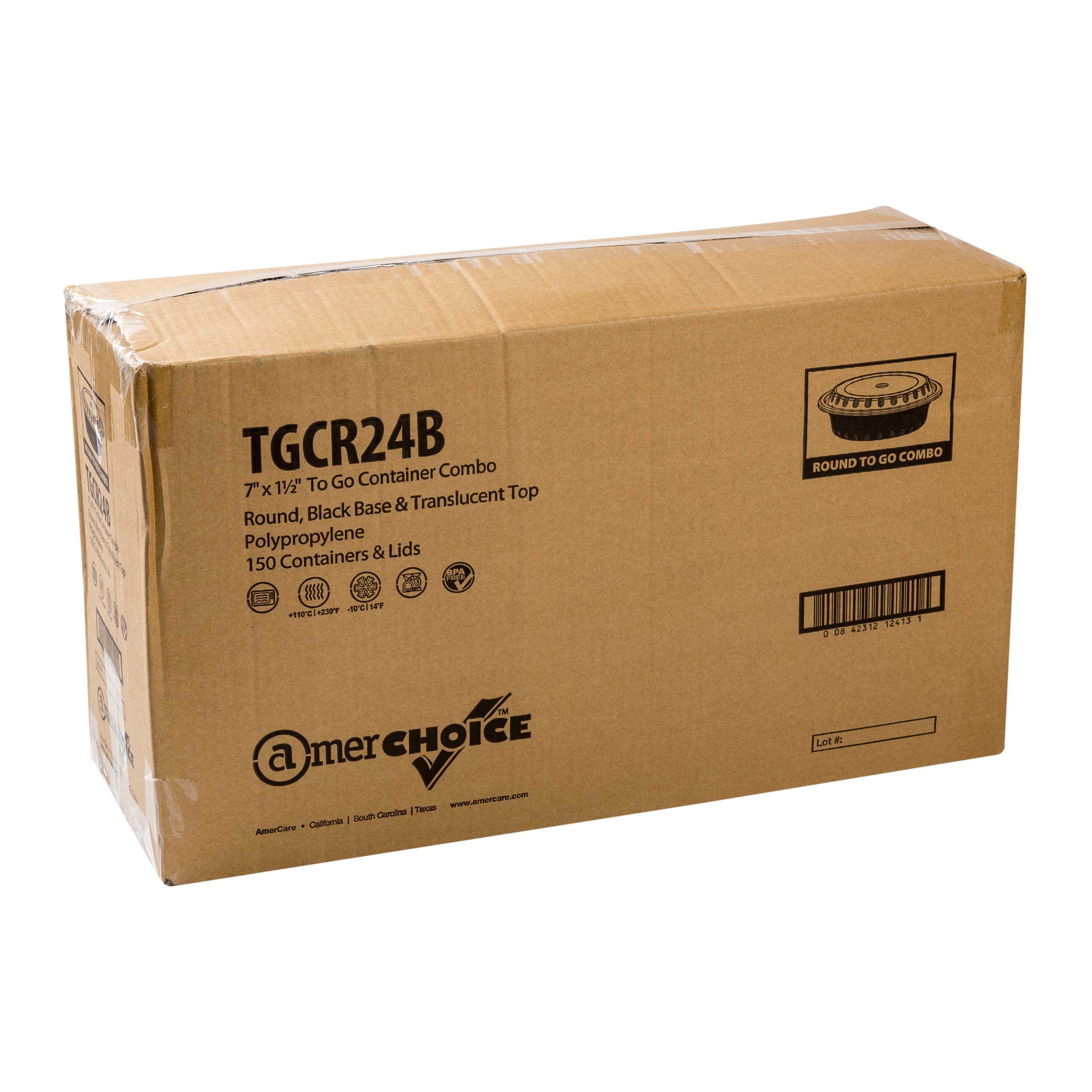 Royal Black Clear Top Round Polypropylene To Go Combo Container, 24 Ounce -- 150 per case.