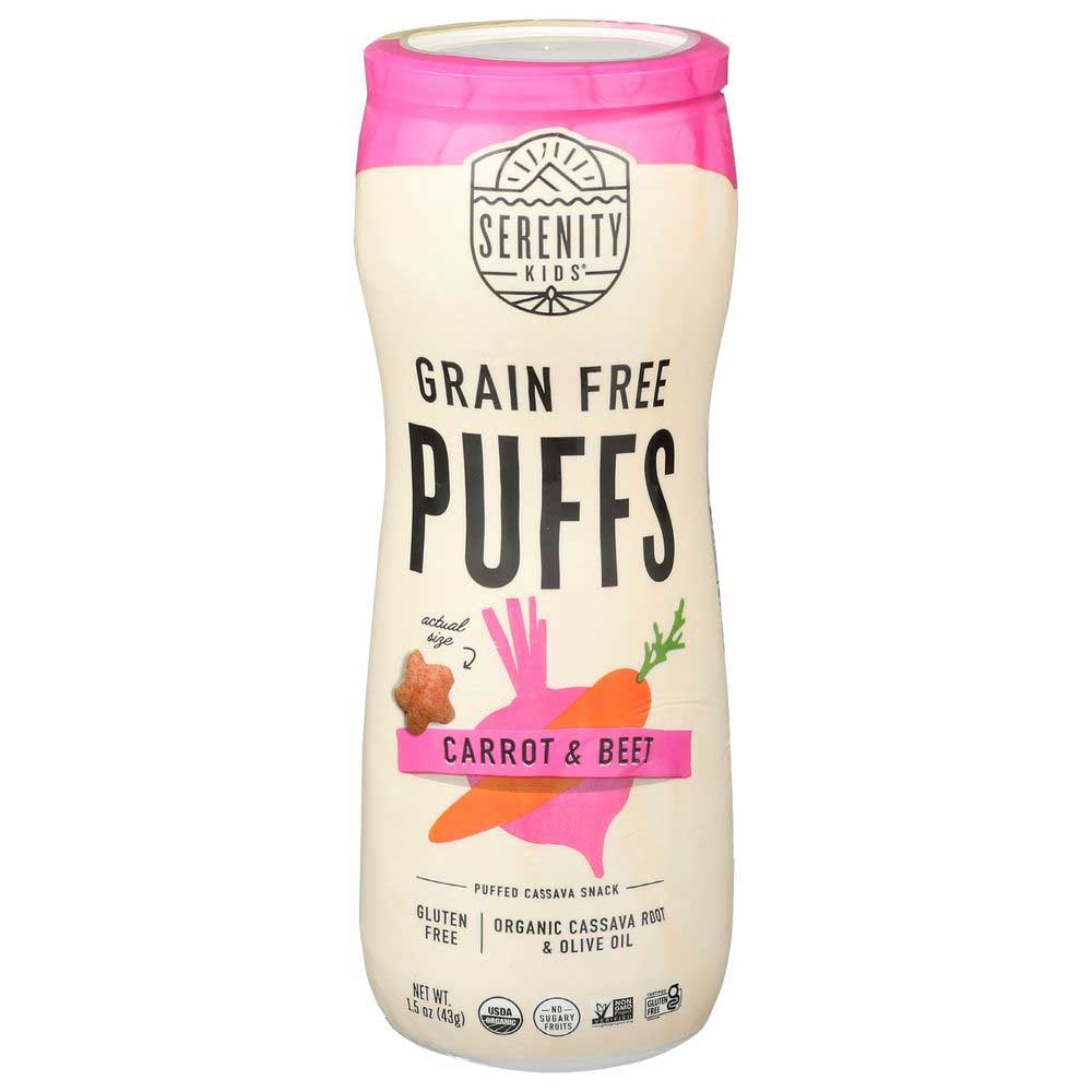 Serenity Kids Organic Carrot and Beet Grain Free Veggie Puffs, 1.5 Ounce -- 6 per case
