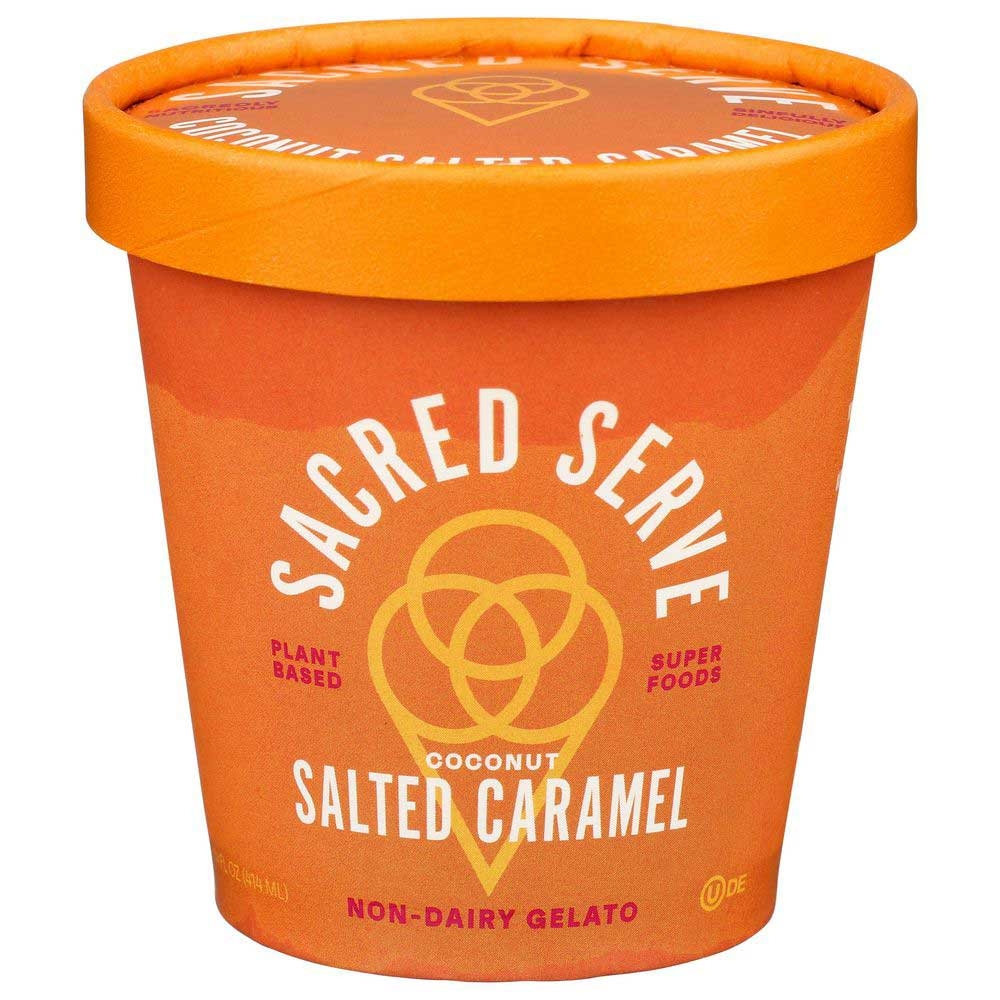 Sacred Serve Coconut Salted Caramel Non-Dairy Gelato, 14 Fluid Ounce -- 6 per case