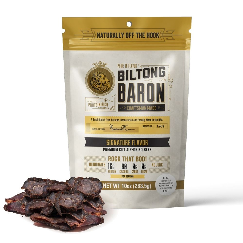 Biltong Baron Signature Flavor Air Dried Beef, 10 Ounce -- 6 per case