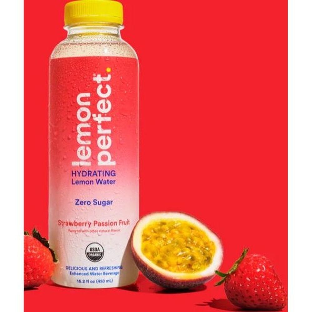 Lemon Perfect Strawberry Passion Fruit 15.2 Ounce Hydrating Lemon Water, 12 count