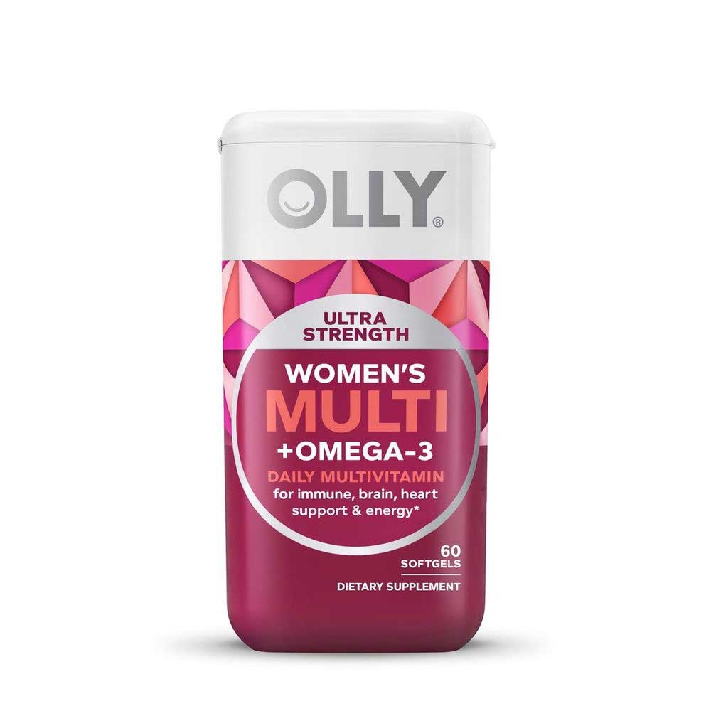 Olly Ultra Strength Womens Multi Plus Omega-3 Daily Vitamin Softgels, 60 count