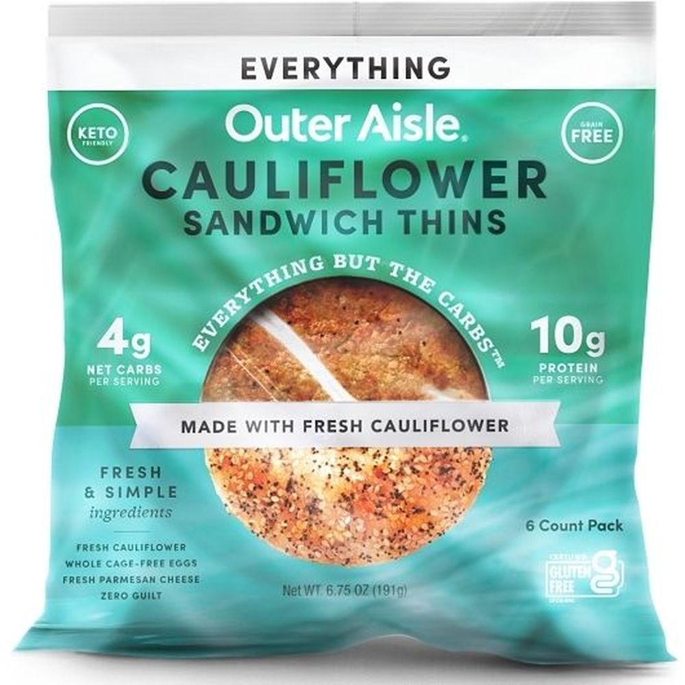 Outer Aisle Everything Sandwich Thins, 6.75 Ounce -- 12 per case