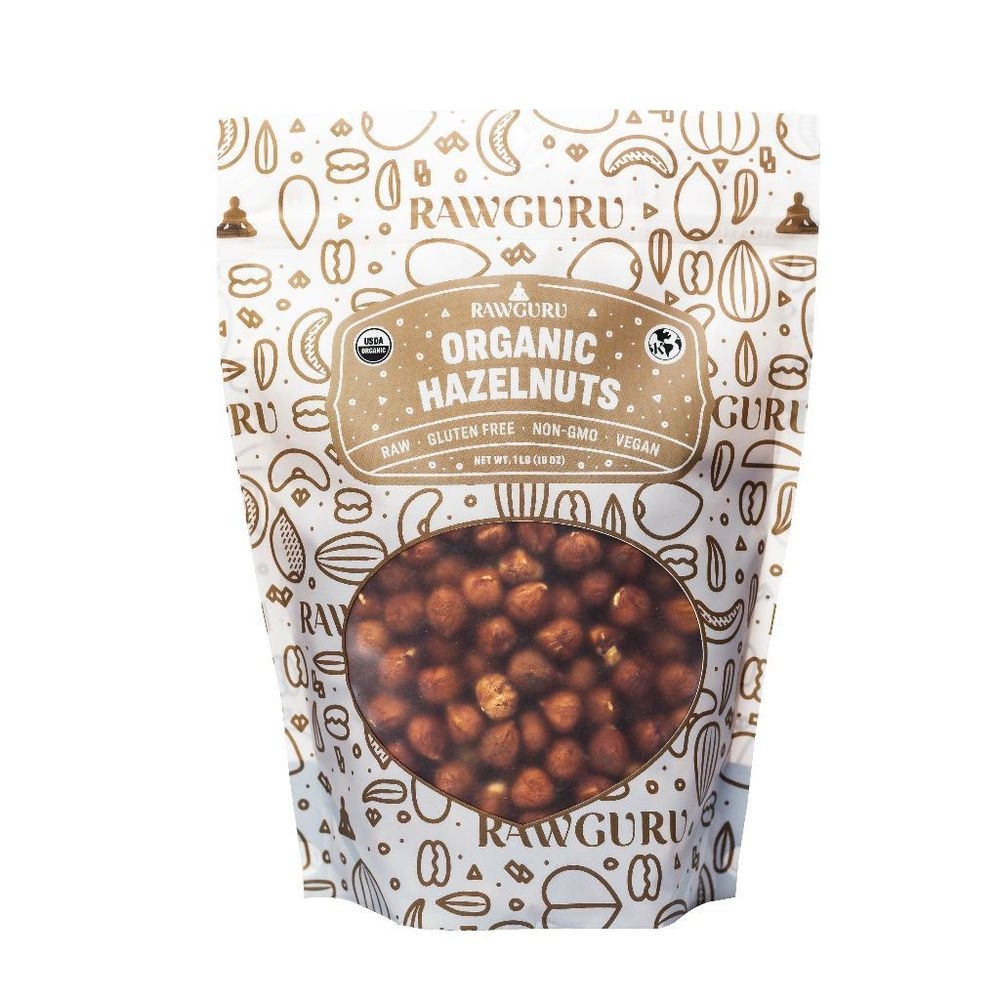 RawGuru Organic Hazelnuts, 16 Ounce -- 12 per case