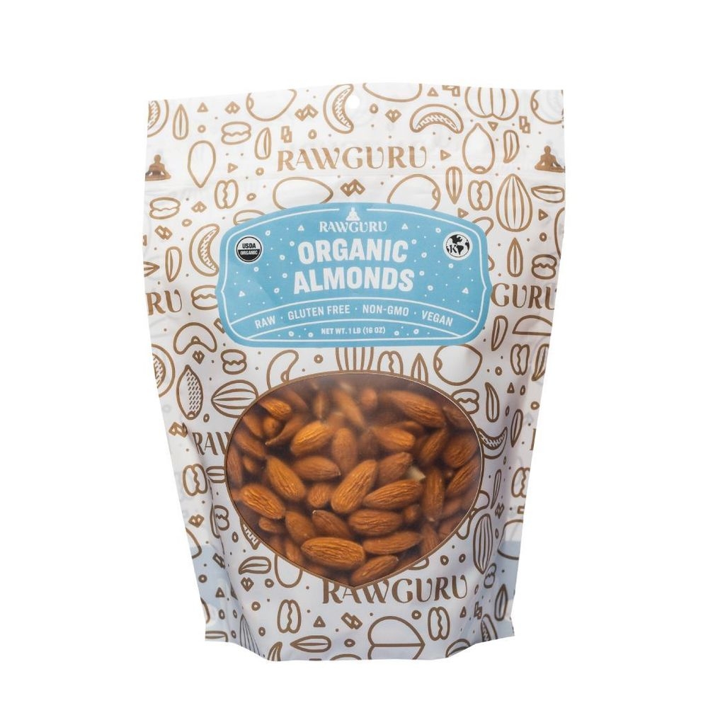 RawGuru Organic Raw Almonds, 16 Ounce -- 12 per case