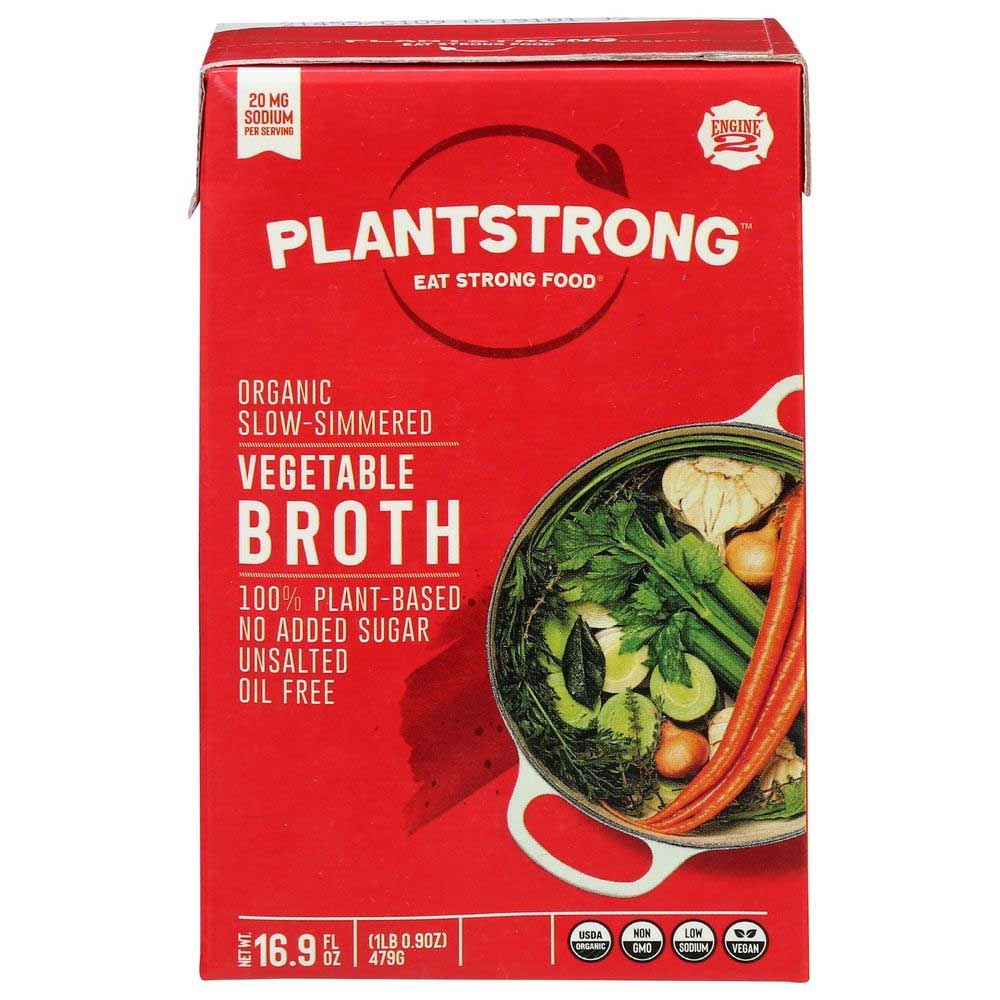 Plantstrong Organic Slow Simmered Vegetable Broth, 16.9 Fluid Ounce -- 6 per case