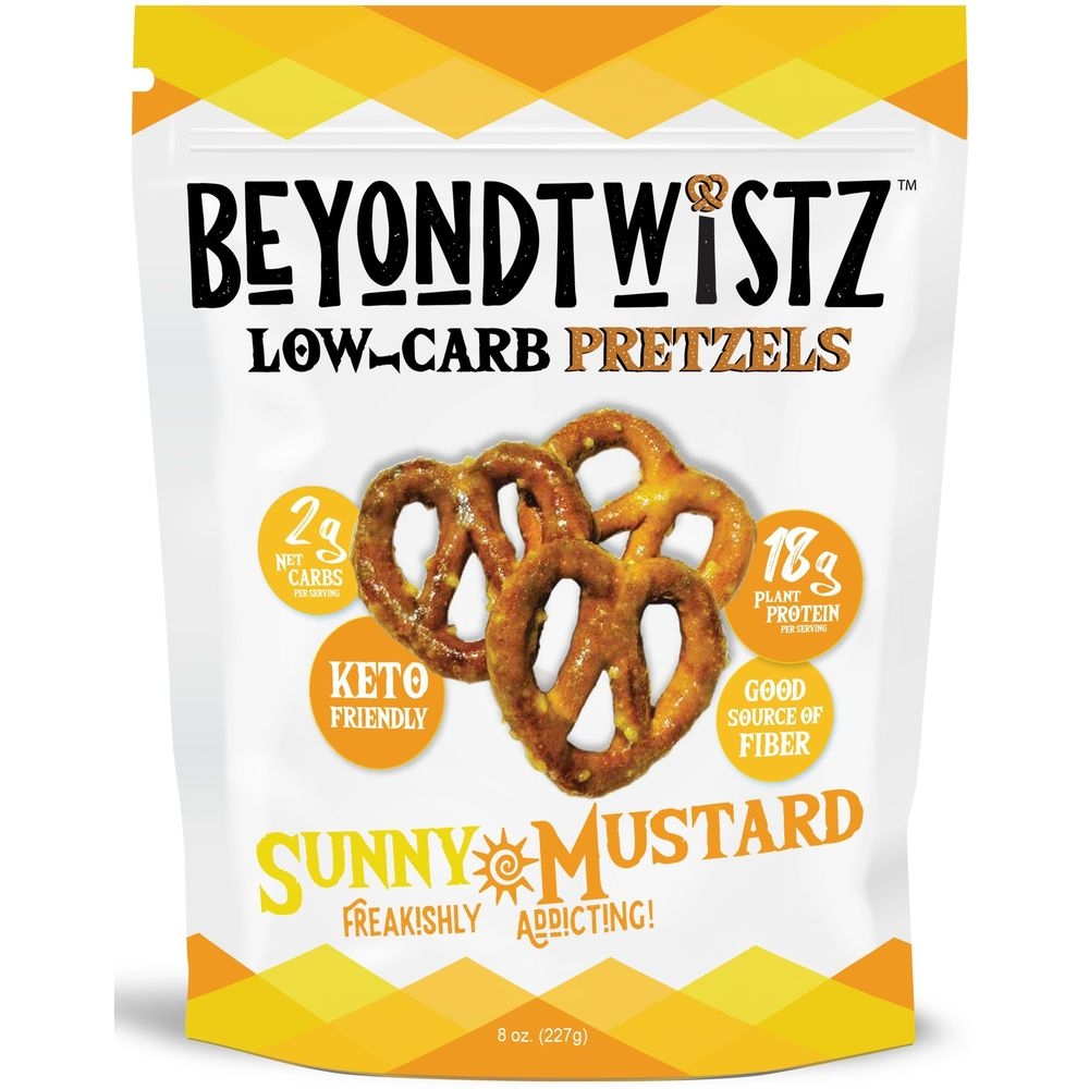 BeyondTwistz Sunny Mustard Low Carb Pretzels, 8 Ounce -- 12 per case