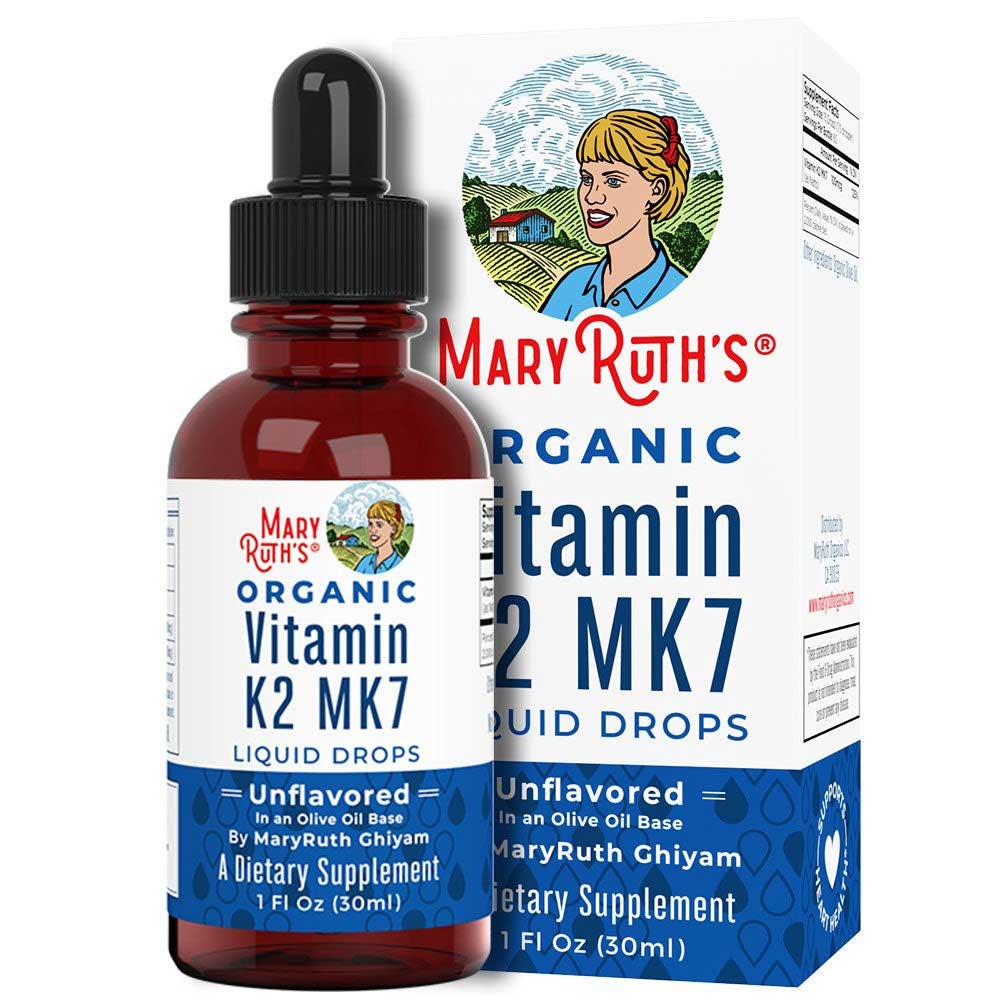 Mary Ruth Organic Unflavored K2 MK7 Liquid Drops, 1 Fluid Ounce