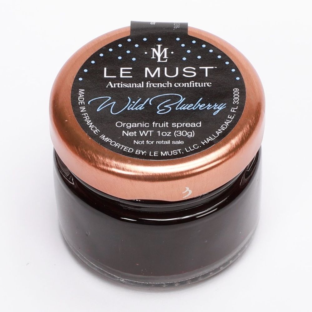 Le Must Single Serve Organic Wild Blueberry Preserve, 1 Ounce Jar -- 80 per case