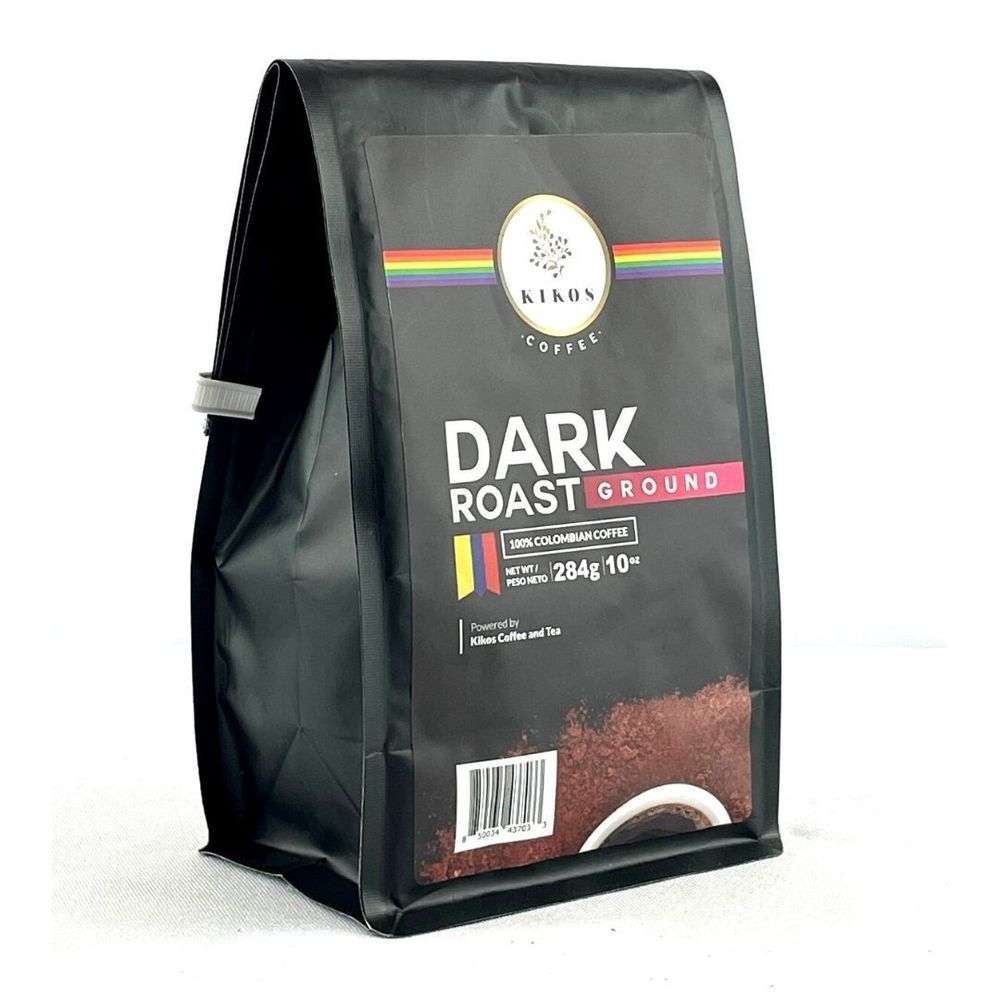 Kikos Dark Roast Ground Columbian Coffee, 10 Ounce -- 10 per case
