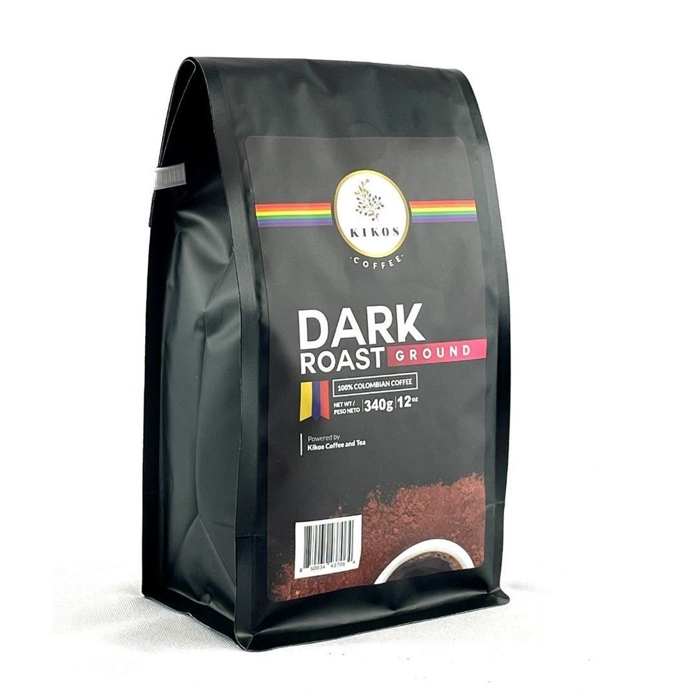 Kikos Dark Roast Ground Columbian Coffee, 12 Ounce -- 10 per case