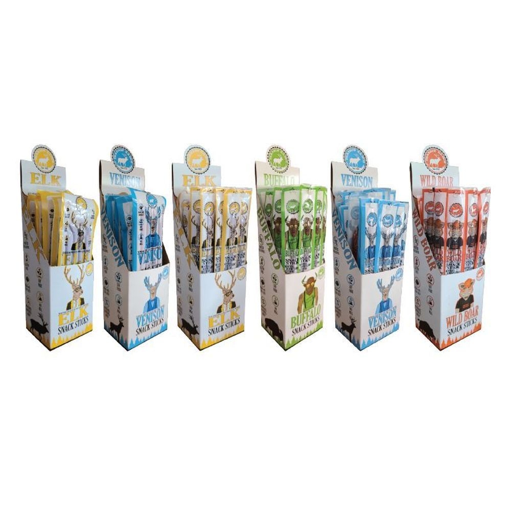 Pearson Ranch Elk and Bison Jerky Wild Game - Pop Sampler, 108 count -- 6 per case