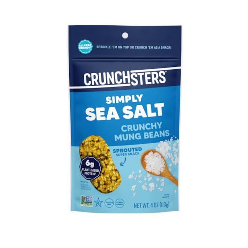 Crunchster Sea Salt Crunchy Sprouted Mung Beans Protein Snack, 4 Ounce -- 6 per case