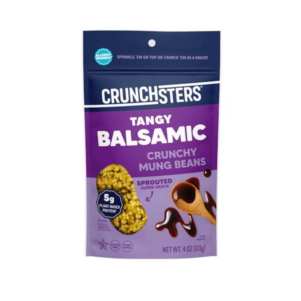 Crunchster Tangy Balsamic Crunchy Sprouted Mung Beans Protein Snack, 4 Ounce -- 6 per case