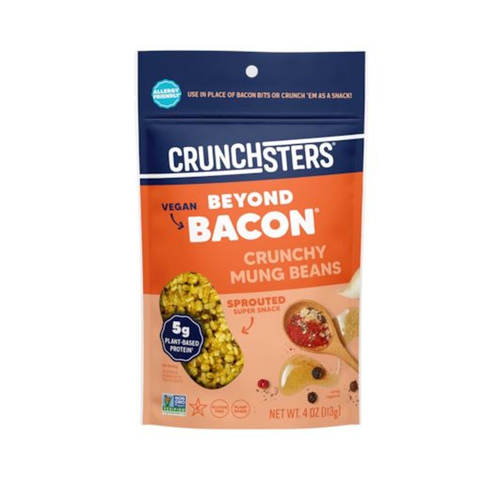 Crunchster Beyond Bacon Crunchy Sprouted Mung Beans Protein Snack, 4 Ounce -- 6 per case