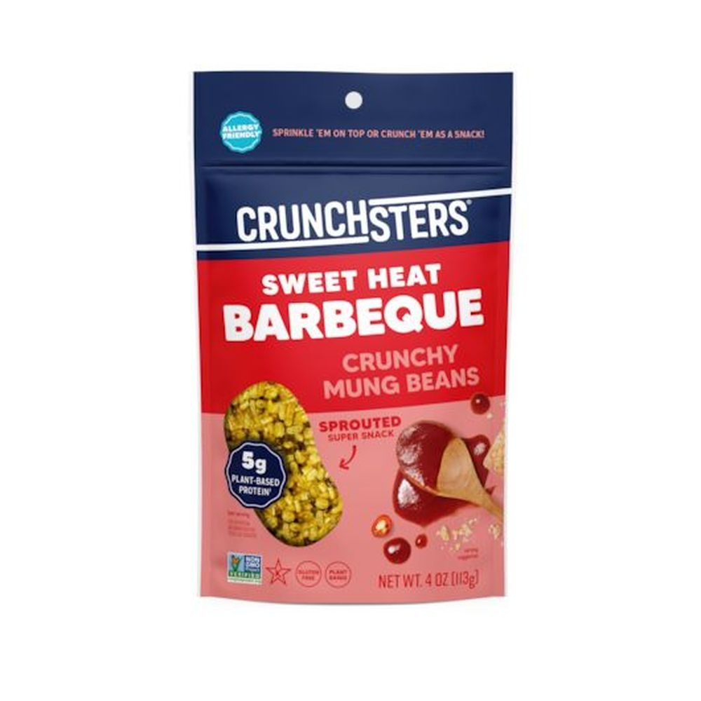 Crunchster Sweet Heat Barbecue Crunchy Sprouted Mung Beans Protein Snack, 4 Ounce -- 6 per case