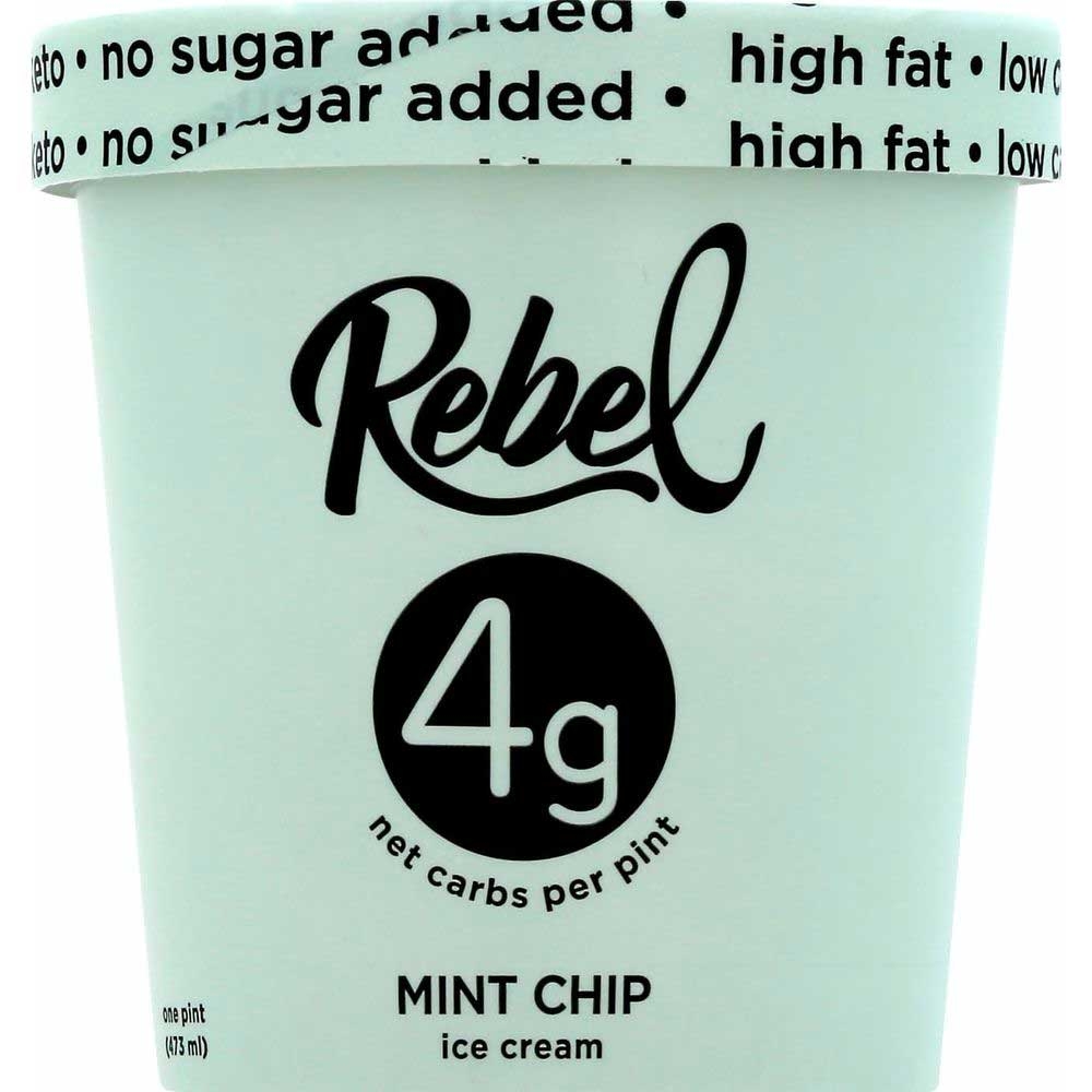 Rebel Mint Chip Ice Cream, 1 Pint -- 8 per case
