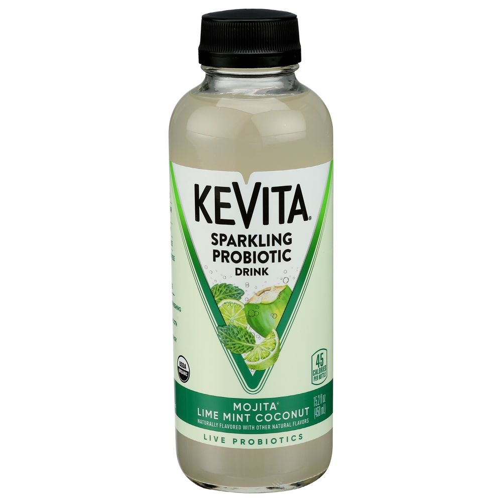 Kevita Organic Mojita Lime Mint Coconut Sparkling Probiotic Drink, 15.2 Fluid Ounce -- 6 per case