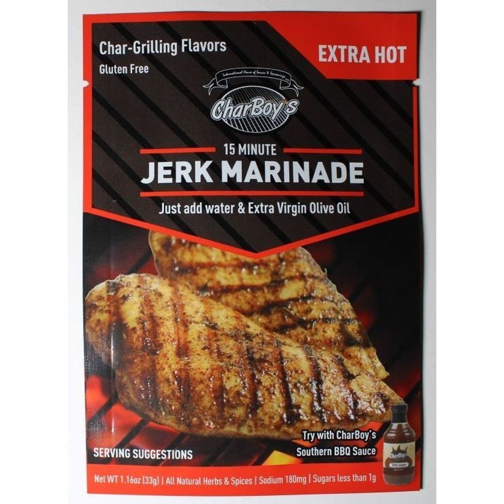 Charboys 15-Minute Extra Hot Jerk Marinade and Rub, 1.16 Ounce -- 15 per case