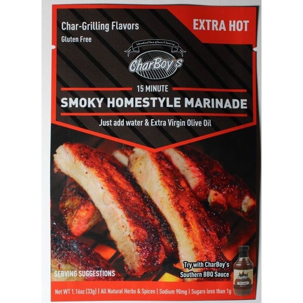 Charboys 15-Minute Extra Hot Smoky Homestyle Marinade, 1.16 Ounce -- 15 per case