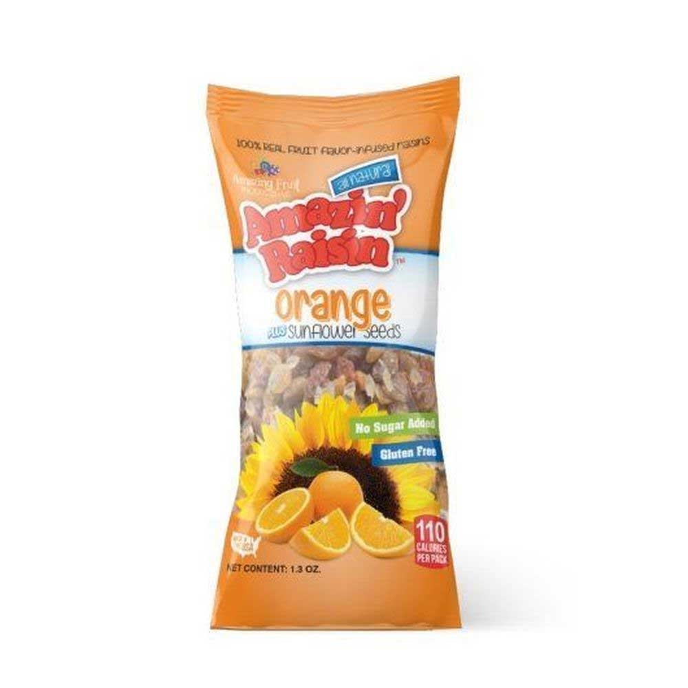 Amazin Raisin Orange Plus Sunflower Seeds Raisin, 2.3 Ounce -- 200 per case