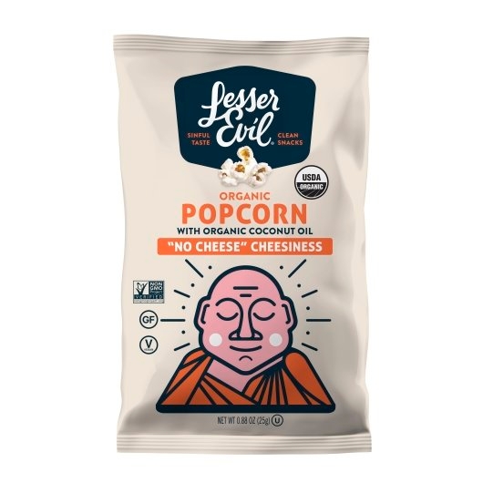 Lesserevil Organic No Cheese Cheesiness Popcorn, 0.88 Ounce -- 18 per case