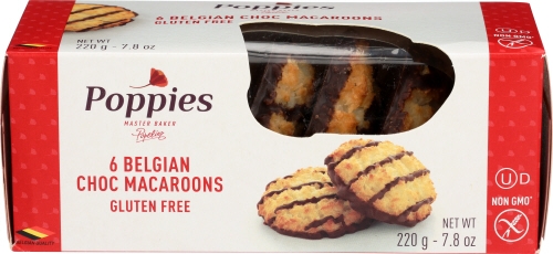 Poppies Belgian Chocolate Drizzled Macaroons, 7.8 Ounce -- 12 per case