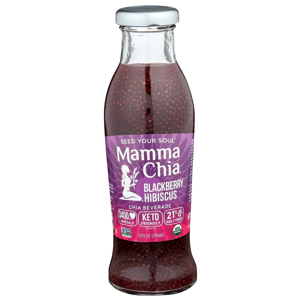 Mamma Chia Organic Blackberry Hibiscus Vitality Beverage, 10 Ounce -- 12 per case.