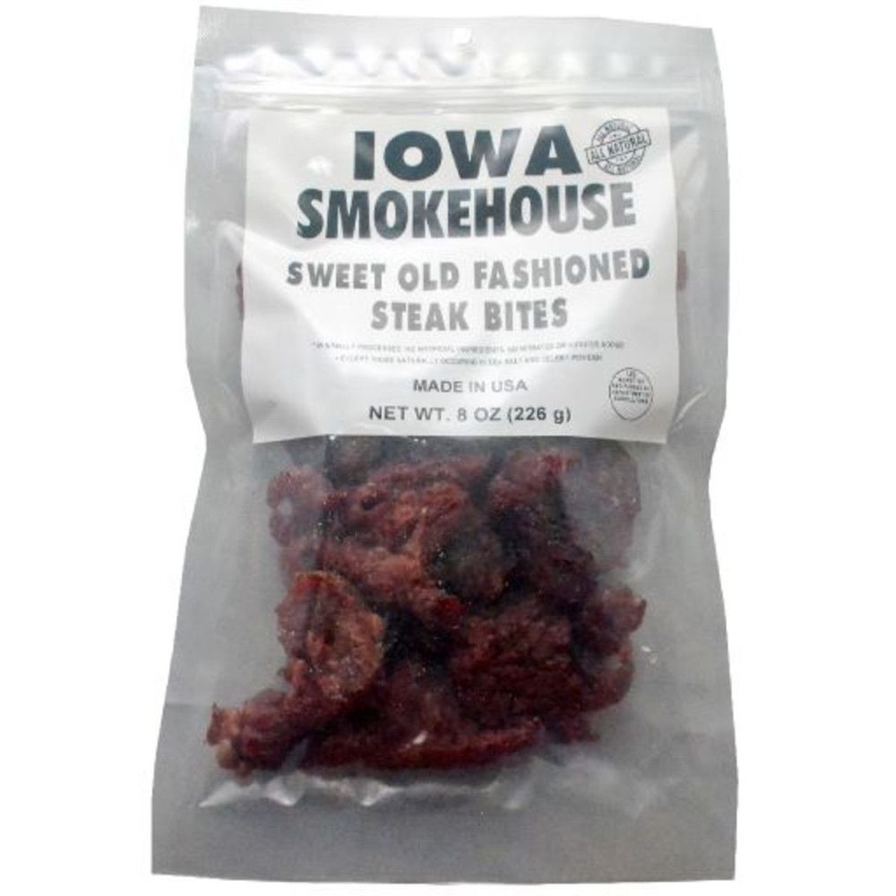 Iowa Smokehouse Sweet Old Fashioned Steak Bites, 8 Ounce -- 18 per case