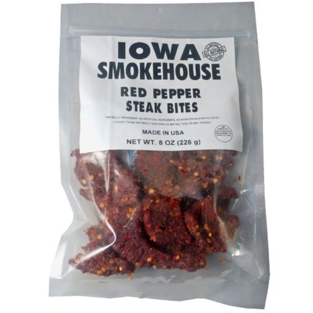 Iowa Smokehouse Red Pepper Steak Bites, 8 Ounce -- 6 per case