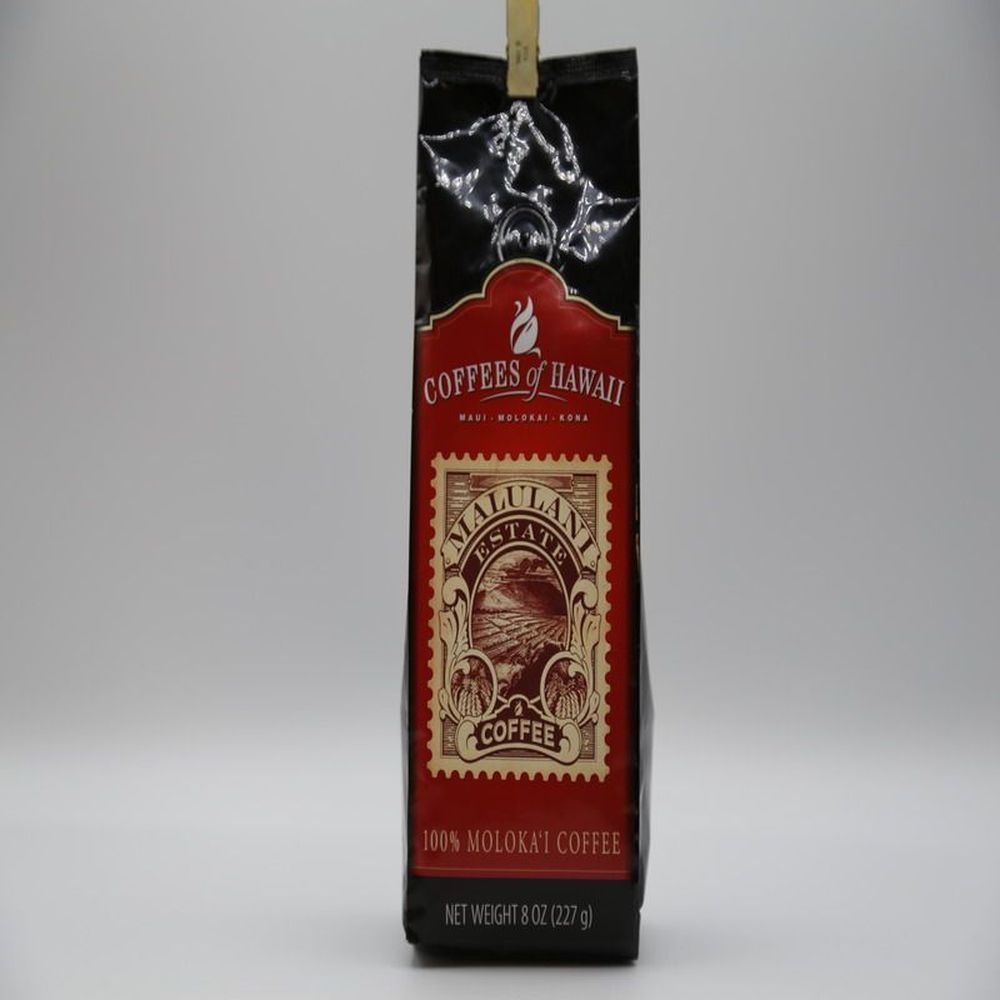 Coffees Of Hawaii Molokai Malulani Estate 100 Percent Hawaiian Ground Coffee, 8 Ounce -- 12 per case