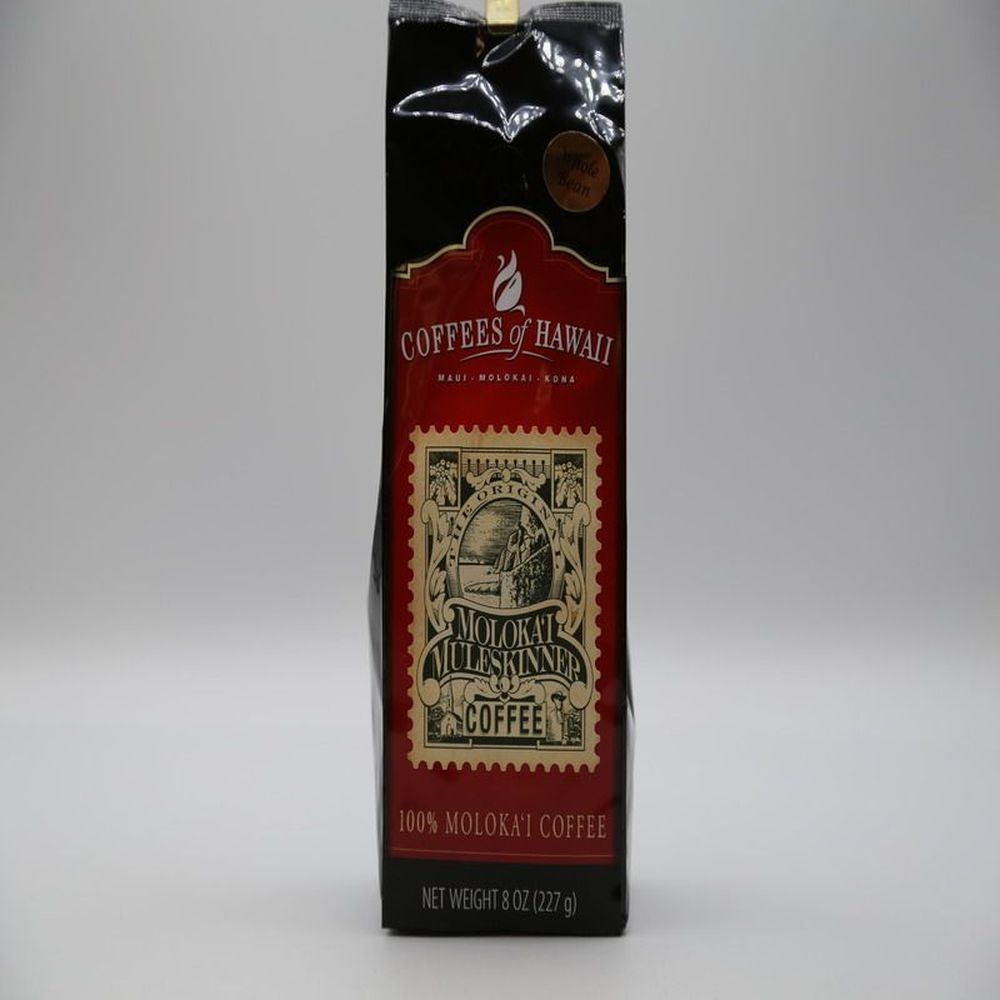 Coffees Of Hawaii Molokai Muleskinner Whole Bean Coffee, 8 Ounce -- 12 per case