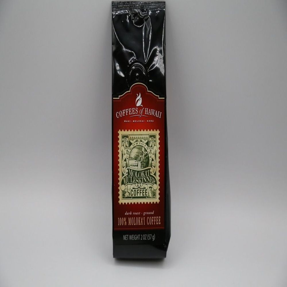 Coffees Of Hawaii Molokai Muleskinner 100 Percent Moloka Hi Ground Coffee, 2 Ounce -- 20 per case